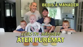 4 MÅNADER BEBIS ÄTER BARNMAT FÖR FÖRSTA GÅNGEN