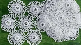 Tutorial Crochet Tablecloth Free Size With Motif Crochet Pattern 🧶 Easy for Crochet Beginners