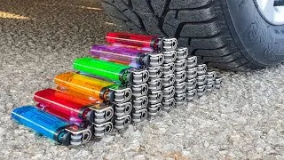 Experiment Car vs Lighters vs Water Balloons vs Coca Cola | Crushing Crunchy & Soft Things by Car