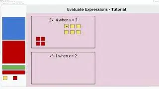 Algebra Tiles Progression - Evaluate Expressions