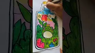 Aesthetic pictures colouring 🖍️📑✏️🐸#colouring #art #shorts #art