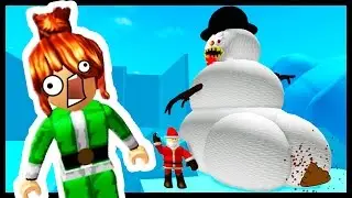 I AM SNOWMAN POOP! - Escape Santa's Workshop Obby - Roblox