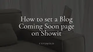 How to set a blog coming soon page on Showit