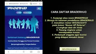 Apa itu BRADERHUD dan Cara Daftar BRADERHUD - Pasang Ringtone Gratis Dapat Uang