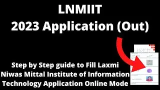 LNMIIT Admission 2023 Application (Started)- How to Fill LNMIIT Application Form Online Mode