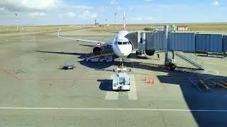 Дневной вылет из аэропорта Актау, авиакомпания FlyArystan, A320neo. 12.10.2022