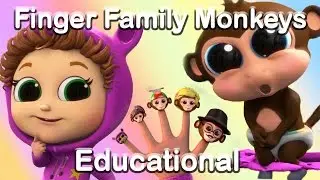 Finger Family Song with the 5 Little Monkeys (Learn Numbers) | Educational Nursery Rhymes