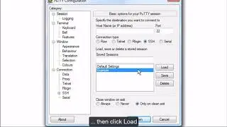 How To Load, Save or Delete Server Connection Settings in PuTTY