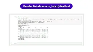 Pandas DataFrame to latex Method | kandi Use Case