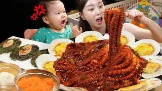 가리비 치즈구이에 매콤한 낙지 볶음 & 새우부추전! 쏘영한끼 레시피 먹방 Scallops Cheese Small Octopus Seafood Mukbang ASMR Ssoyoung