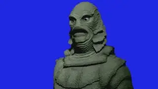 LIZARD MAN green screen blue