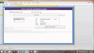 Excel Software to Create List of Files in a folder and subfolders