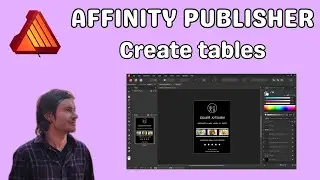 Affinity Publisher create tables