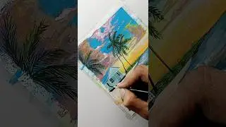 Painting Cutest scenery 😱🏡#shorts #art #artshorts #painting