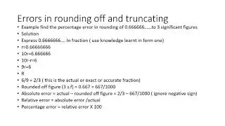 APPROXIMATION AND ERRORS