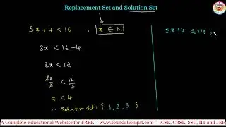Replacement Set and Solution Set || Class 10 Maths ||