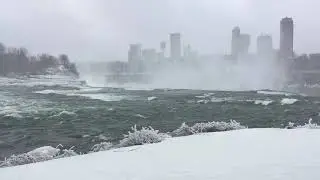 Icy scene at Prospect Point, Niagara Falls