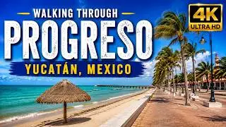 Progreso Yucatán Mexico Walking Tour 4K | Beachfront & Malecon