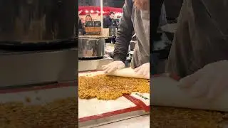 Satisfying nut brittle being made at Food & Forest, Borough Market, London 