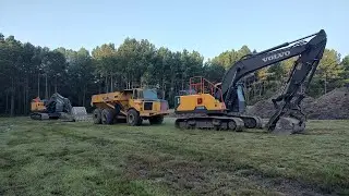 Both Excavators Swinging Dirt: Day 2 Pond Build