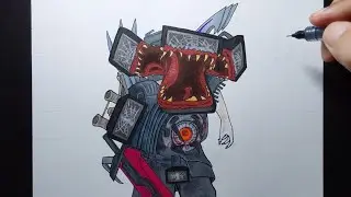 how to draw titan tv man zombie
