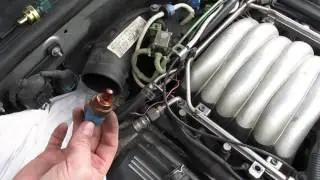 Replacing the coolant temperature sensor (DTOZH) on an Audi A6 C5 2.8 ALG