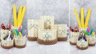 Cara Mudah Membuat Tempat Pensil dari Stik Es Krim | Kerajinan Dari Stik Es Krim