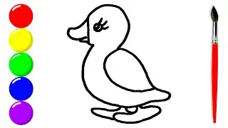 Drawing and coloring of Duck for children, toddlers | Easy drawing