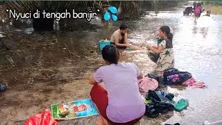 Village Life During Flood Season | Washing in the Water 😍