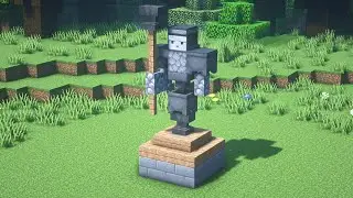 How to Make a Simple Iron Statue in Minecraft - Minecraft Statue Tutorial