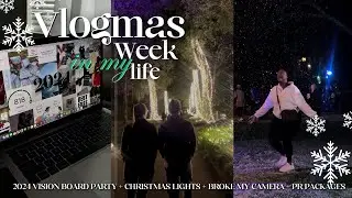 VLOGMAS | WEEK 2: car accident!, 2024 vision board party,  Christmas lights, broke my camera