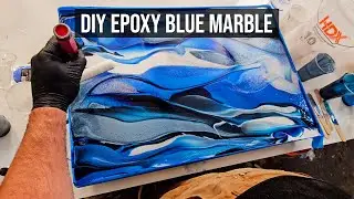 POV Mesmerizing Blue Marble Epoxy Top