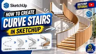 How to Create Curve Stairs in SketchUp | SketchUp Tutorial