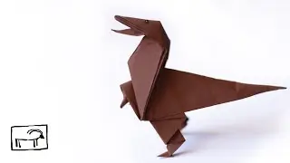 Dinosaur Origami. How to make Dino from paper. Easy tutorial with diagram