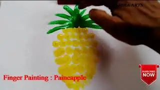 How to draw Pineapple || Finger Painting || Drawing for kids|| By Panira Arts