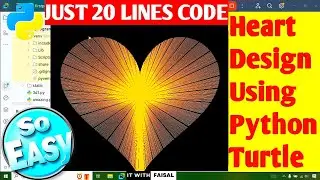 Orange Heart Shape Pattern Using Python Turtle | Easy Python Graphics Drawing Art For Beginners
