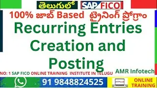 Recurring Entries Creation and Posting in SAP -  SAP Tutorial For Beginners in Telugu