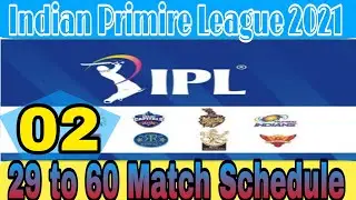 IPL 2021 || Schedule || Second Round schedule || Hit-F TV Sports