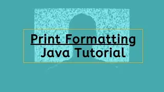 Print Formatting in java | Printf - 01 | Java Tutorial
