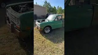 Cleaning up the ol Datsun for the next video.