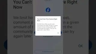 how to fix you can't use this feature right now Facebook |  you can't use this feature right now FB