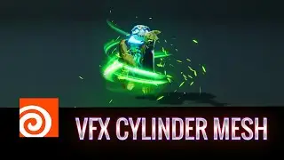 VFX Healing Spell Cylinder Mesh - Houdini