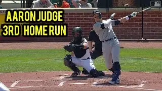 Aaron Judge launches a solo home run (3) to center field, giving the Yankees a 2-0 vs Orioles