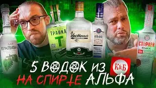5 ВОДОК по 300 на АЛЬФА-СПИРТЕ из КБ: Честная, Старлей, Альфа, Белая Крапива, Травка | Женя Пьёт