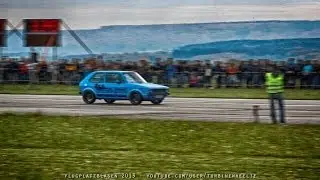 Flugplatzblasen 2013 HD: VW Golf 1 16V Turbo vs Nissan GTR