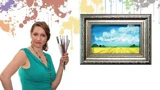 Как рисовать поле акрилом или гуашью