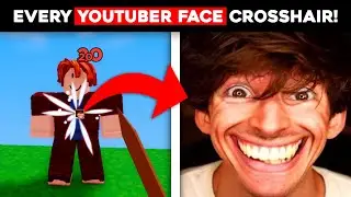 USING EVERY YOUTUBER FACE CROSSHAIR in ROBLOX BEDWARS..