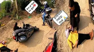 Stranger scooty girl deadly accident 😔 | sunday ride after long time #therjrider #youtubeshorts