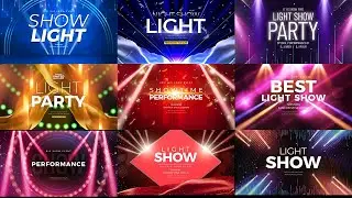 Abstract Stage Light Show Banner  PSD Photoshop Tutorial