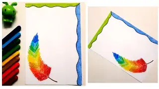 Feather border design - border design for project - easy assignment design - nupur's handicrafts